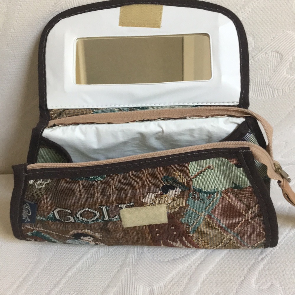 New Wristlet / Makeup Case Golf Theme Material - Picture 3 of 4